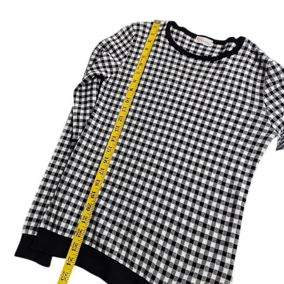 RED Valentino Womens Long Sleeve Gingham Top, Bow, Black, White, Sweater, Size M - Picture 8 of 9